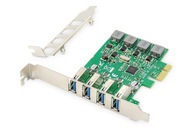 USB 3.0 radič DIGITUS PCIe, 4x USB 3.0, Low
