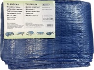 PLACHTA 6x10 m MODRÁ 60G/M2 TVAROVANÉ OTVORY PLACHTA 6x10 m MODRÁ 60G/M2 TVAROVANÉ OTVORY