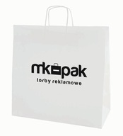 PAPIEROVÁ TAŠKA S POTLAČOU LOGA 40X18X39 50 KS BIELA PAPIEROVÁ TAŠKA S POTLAČOU LOGA 40X18X39 50 KS BIELA