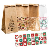 ADVENTNÝ KALENDÁR 24 Tašiek Samolepky Sada DIY ADVENTNÝ KALENDÁR 24 Tašiek Samolepky Sada DIY