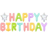 HAPPY BIRTHDAY fóliový BALÓN set s hviezdičkami HAPPY BIRTHDAY fóliový BALÓN set s hviezdičkami