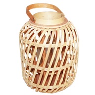 Boho lampáš, drevený lampáš, bambusový svietnik Boho lampáš, drevený lampáš, bambusový svietnik