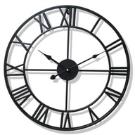 VEĽKÉ KOVOVÉ RETRO LOFT RÍMSKE NÁstenné HODINY VEĽKÉ KOVOVÉ RETRO LOFT RÍMSKE NÁstenné HODINY