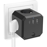 7v1 KOCKOVÁ MULTI-ZÁSUVKOVÁ ZÁSUVKA A 2 USB PORTY 7v1 KOCKOVÁ MULTI-ZÁSUVKOVÁ ZÁSUVKA A 2 USB PORTY