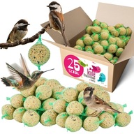 Tučné gule pre vtáky Potraviny pre divoké vtáky 25x90g zmes knedle Tučné gule pre vtáky Potraviny pre divoké vtáky 25x90g zmes knedle