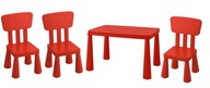 Stôl IKEA MAMMUT + 3 detské stoličky