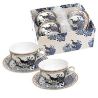 Kávová súprava pre 2 osoby, porcelánové šálky a podšálky, 220 ml, modrá Kávová súprava pre 2 osoby, porcelánové šálky a podšálky, 220 ml, modrá