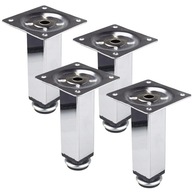 4x Nábytková noha nastaviteľná štvorcová noha 25x25 ATM H-100mm CHROME DN-738 4x Nábytková noha nastaviteľná štvorcová noha 25x25 ATM H-100mm CHROME DN-738