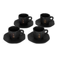 Sada 4 ks pohárov Bialetti čierna s medeným logom