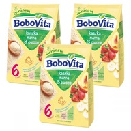 Krupicová kaša 3 ovocie 3x180g Bobovita Krupicová kaša 3 ovocie 3x180g Bobovita