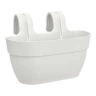 podlhovasté biele kvetináče na balkón VIBIA M 36 ELHO