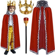 Outfit kostým kráľ prevlek karnevalový maškarný večierok korunný plášť Outfit kostým kráľ prevlek karnevalový maškarný večierok korunný plášť