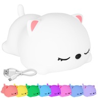 NOČNÁ LAMPA PRE DETI, FAREBNÁ SILIKÓNOVÁ CAT LED RGB USB 16 FAREB NOČNÁ LAMPA PRE DETI, FAREBNÁ SILIKÓNOVÁ CAT LED RGB USB 16 FAREB