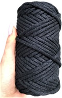 Bavlnená šnúra, pletená 50m 5mm čierna