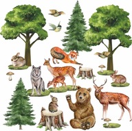 NÁLEPKY NA STENU LESNÉ ZVIERATKÁ 50x100cm LES10 NÁLEPKY NA STENU LESNÉ ZVIERATKÁ 50x100cm LES10