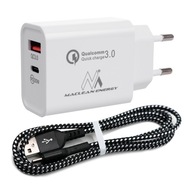 20W sieťová nabíjačka Quick Charge, 1m USB kábel 20W sieťová nabíjačka Quick Charge, 1m USB kábel