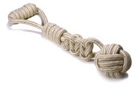 Lopta na hračky pre psov Natural Cotton Line s vrkočom Lopta na hračky pre psov Natural Cotton Line s vrkočom