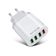 RÝCHLA NABÍJAČKA PRE TELEFÓN QC 3.0 4xUSB BIELY