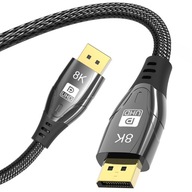 DISPLAYPORT KÁBEL 1,4 8K 60Hz 4K 240Hz 2m opletený FREESYNC G-SYNC DISPLAYPORT KÁBEL 1,4 8K 60Hz 4K 240Hz 2m opletený FREESYNC G-SYNC