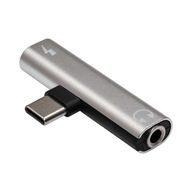 Adaptér USB-C - Audio jack + USB-C M-F Akyga DAC 15W AKYGA Adaptér USB-C - Audio jack + USB-C M-F Akyga DAC 15W AKYGA