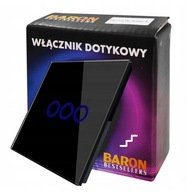 TROJDOTYKOVÝ SCHODISKOVÝ SPÍNAČ, ČIERNE SKLO TROJDOTYKOVÝ SCHODISKOVÝ SPÍNAČ, ČIERNE SKLO
