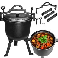 LIATINOVÝ KOTOL 10L, MAĎARSKÝ POĽOVNÍCKY HRNIEC DO OHŇA, ŤAŽKÝ, PEVNÝ LIATINOVÝ KOTOL 10L, MAĎARSKÝ POĽOVNÍCKY HRNIEC DO OHŇA, ŤAŽKÝ, PEVNÝ