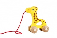Drevená žirafa na ťahanie za šnúrku