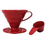 Hario V60-02 DRIP plastový kávový červený