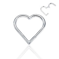 Strieborná PIERCINGOVÁ náušnica Clicker HEART Helix, Conch, Daith titán 1,2/8 Strieborná PIERCINGOVÁ náušnica Clicker HEART Helix, Conch, Daith titán 1,2/8