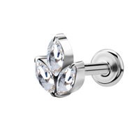 SS316L labret 1,2x6 s odnímateľnou dekoráciou WH m13L SS316L labret 1,2x6 s odnímateľnou dekoráciou WH m13L