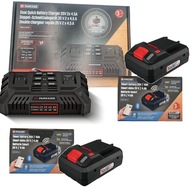 2x batéria Parkside 4ah 20V + duálna nabíjačka