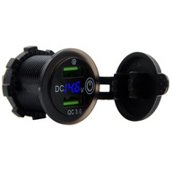 3.0 QC USB NABÍJAČKA DO AUTOMOBILU VOLTMETER MODRÁ 3.0 QC USB NABÍJAČKA DO AUTOMOBILU VOLTMETER MODRÁ