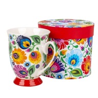 HRNČEK V FOLK KRABIČKE 280 ML - WZORY ŁOWICKIE - WHITE FOLKSTAR HRNČEK V FOLK KRABIČKE 280 ML - WZORY ŁOWICKIE - WHITE FOLKSTAR