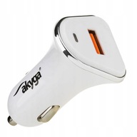 Nabíjačka do auta 18W USB USB-C QC 3.0 biela Nabíjačka do auta 18W USB USB-C QC 3.0 biela