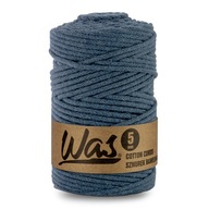 Bavlnená šnúra 5mm, 100m, denim Bavlnená šnúra 5mm, 100m, denim