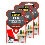 Super pevné obojstranné montážne pásy Scotch-Fix pre vnútorné aj vonkajšie použitie, 24 ks. Super pevné obojstranné montážne pásy Scotch-Fix pre vnútorné aj vonkajšie použitie, 24 ks.