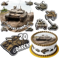 SADA TORTOVÝCH TORT 20CM + 17 POZÍKOV - ARMÁDNY NÁDRŽ + MENO 15CM 18CM SADA TORTOVÝCH TORT 20CM + 17 POZÍKOV - ARMÁDNY NÁDRŽ + MENO 15CM 18CM