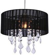 Závesné svietidlo Leda 60W E27, čierne tienidlo a kryštály Candellux Závesné svietidlo Leda 60W E27, čierne tienidlo a kryštály Candellux
