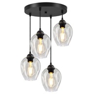 Závesná lampa Luster Plafond 4 priehľadné tienidlá Závesná lampa Luster Plafond 4 priehľadné tienidlá