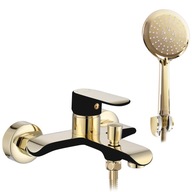 Vaňová batéria so sprchovou hlavicou BLOOM BLACK/GOLD REA