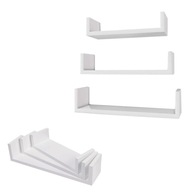 SADA 3 NÁstenných závesných políc police 40x10 MDF BIELA súprava SADA 3 NÁstenných závesných políc police 40x10 MDF BIELA súprava