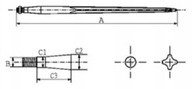 ZUB NAKLADAČA ROVNÝ TUR 810mm M22x1,5