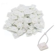 Samolepiaci držiak kábla na káble 25X25 100 ks Samolepiaci držiak kábla na káble 25X25 100 ks