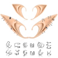 2 PÁRY elfské uši elfské uši cosplay kostým + náušnice 2 PÁRY elfské uši elfské uši cosplay kostým + náušnice