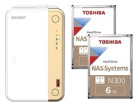 NAS súborový server QNAP TS-262-4G + 2x 6TB Toshiba