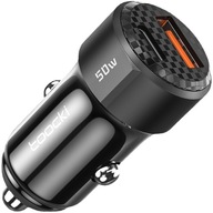 Nabíjačka do auta TOOCKI | USB + USB-C | 50W QC PD | RÝCHLE NABÍJANIE Nabíjačka do auta TOOCKI | USB + USB-C | 50W QC PD | RÝCHLE NABÍJANIE