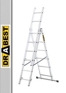Hliníkový rebrík 3x6 priemyselný 150 kg DRABEST