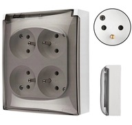 SIMON AquaClick Quadruple Wall Socket WHITE SIMON AquaClick Quadruple Wall Socket WHITE