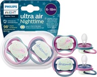 AVENT Philips SCF376/14 ultra air Nočný cumlík 6-18m 2 x AVENT Philips SCF376/14 ultra air Nočný cumlík 6-18m 2 x