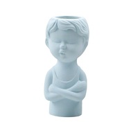 Kreatívne malé keramické vázy umelecké diela modrá chlapčenská váza